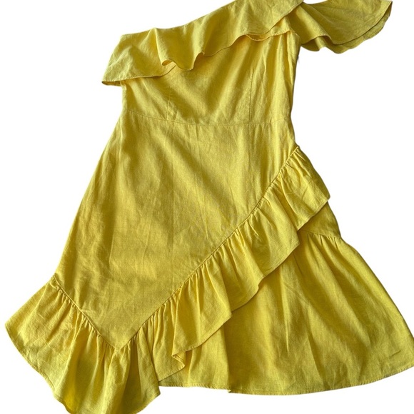 A New Day I Yellow One-Shoulder Dress - Picture 2 of 9
